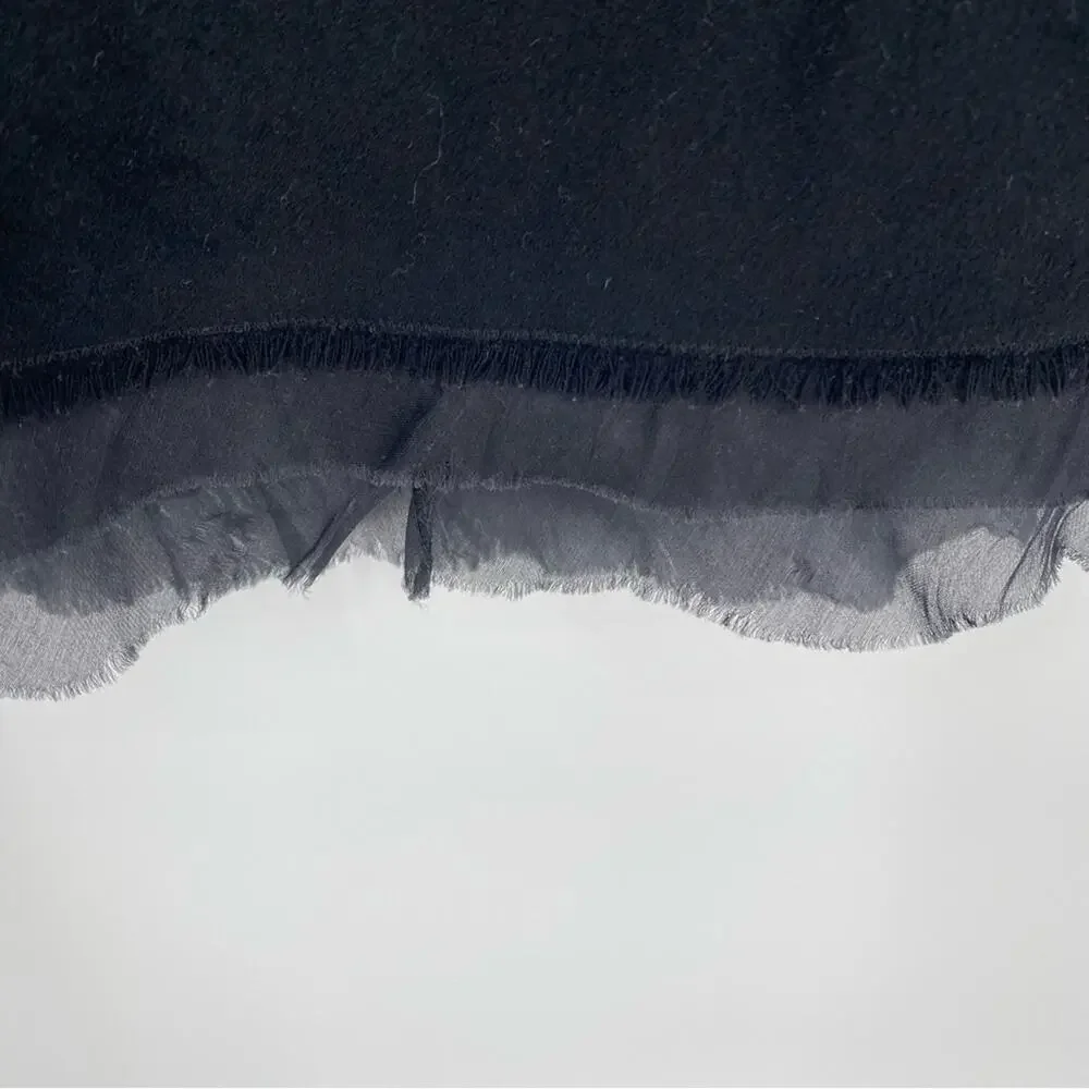 Lafayette 148 New York Pencil Skirt‎ Wool Blend  Sheer Edging Quiet Luxury 2